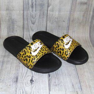 NIKE Victori One Leopard Slide Sandals Womens Size 9